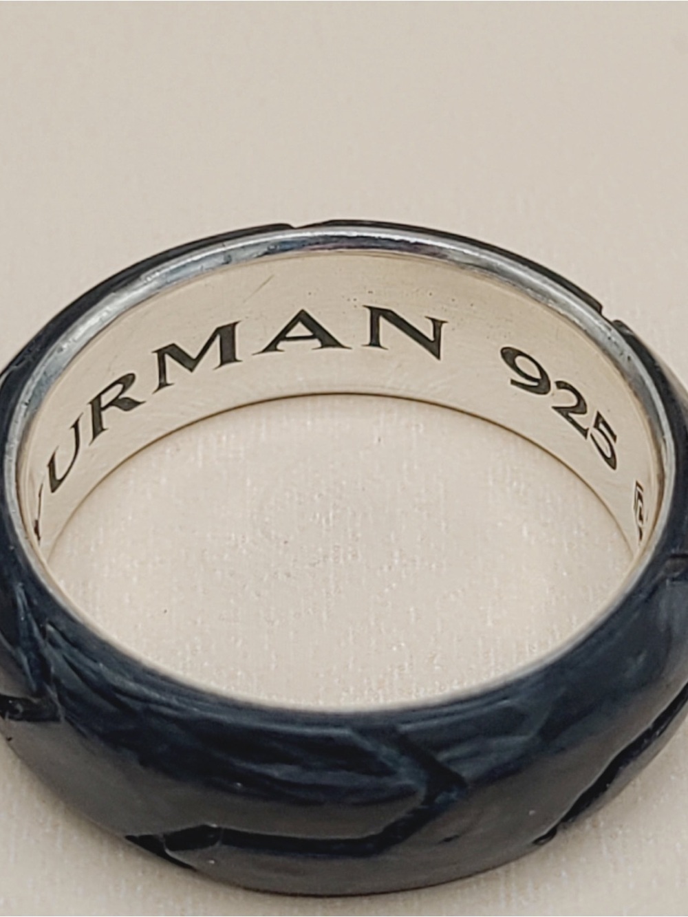 David Yurman Forged Carbon Band Ring In Sterling Silver - Picture 11 of 12
